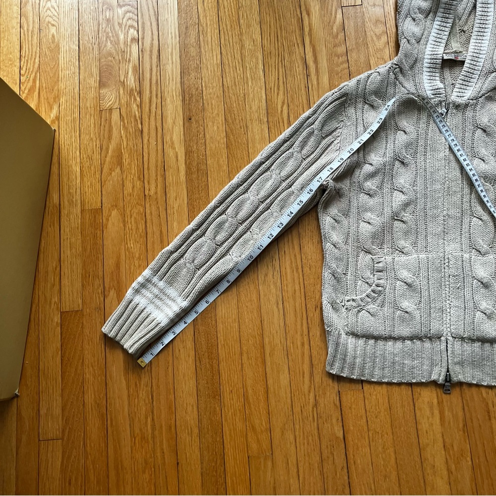 Polo Ralph Lauren Beige Zip-Up Cable Knit academic preppie old money tennis - Picture 5 of 12